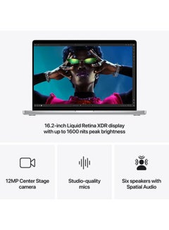 MacBook Pro With 16-Inch Liquid Retina XDR (3456x2234) Display,M4 Pro chip 14‑core CPU Processor/48GB RAM DDR5/1TB SSD/20‑core GPU/MacOS Sequoia/ English/Arabic Silver - pnsku/N70160530V/45/_/1741612345/e53e0f9b-495c-49ec-985e-238043cef50c