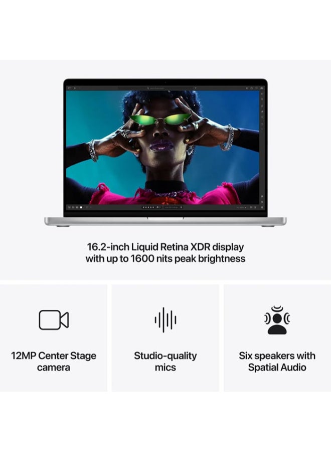 Apple - MacBook Pro With 16-Inch Liquid Retina XDR (3456x2234) Display,M4 Pro chip 14‑core CPU Processor/48GB RAM DDR5/1TB SSD/20‑core GPU/MacOS Sequoia/ English/Arabic Silver - Image 1
