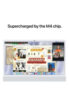 أبل iMac With 24-inch 4.5K Retina (4480x2520) Display ,M4 chip 10-core CPU Processor/32GB RAM DDR5/1TB SSD/10‑core GPU/MacOS Sequoia/ English/Arabic Silver  - Image 5