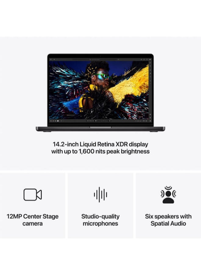 MacBook Pro 14-inch Liquid Retina XDR (3024x1964) Display, M4 MAX chip 16‑core CPU Processor/64GB RAM DDR5/2TB SSD/ 40‑core GPU/ MacOS Sequoia/ English/Arabic Space Black
