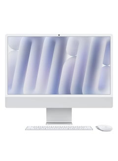 أبل iMac With 24-inch 4.5K Retina (4480x2520) Display,M4 chip 10-core CPU Processor/16GB RAM/1TB SSD/10‑core GPU/MacOS Sequoia/ English/Arabic Silver  - Image 1