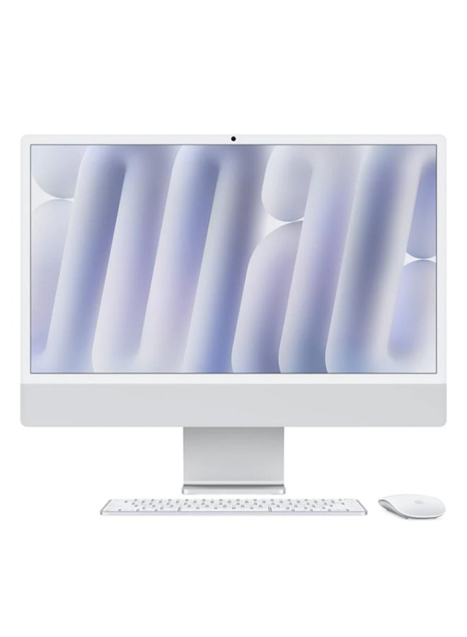 أبل - iMac With 24-inch 4.5K Retina (4480x2520) Display,M4 chip 10-core CPU Processor/16GB RAM/1TB SSD/10‑core GPU/MacOS Sequoia/ English/Arabic Silver - Image 1