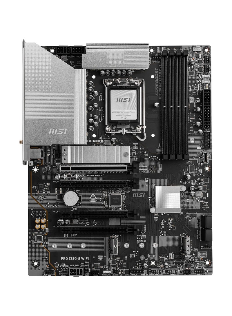 إم اس أي PRO Z890-S WiFi ProSeries Motherboard (Support Core Ultra Series 2 Intel Processors, LGA 1851, DDR5, PCIe 5.0, M.2, SATA, 2.5Gbps LAN, USB Type-C, Wi-Fi 7, Bluetooth 5.4, Thunderbolt 4, ATX) Grey  - Image 2