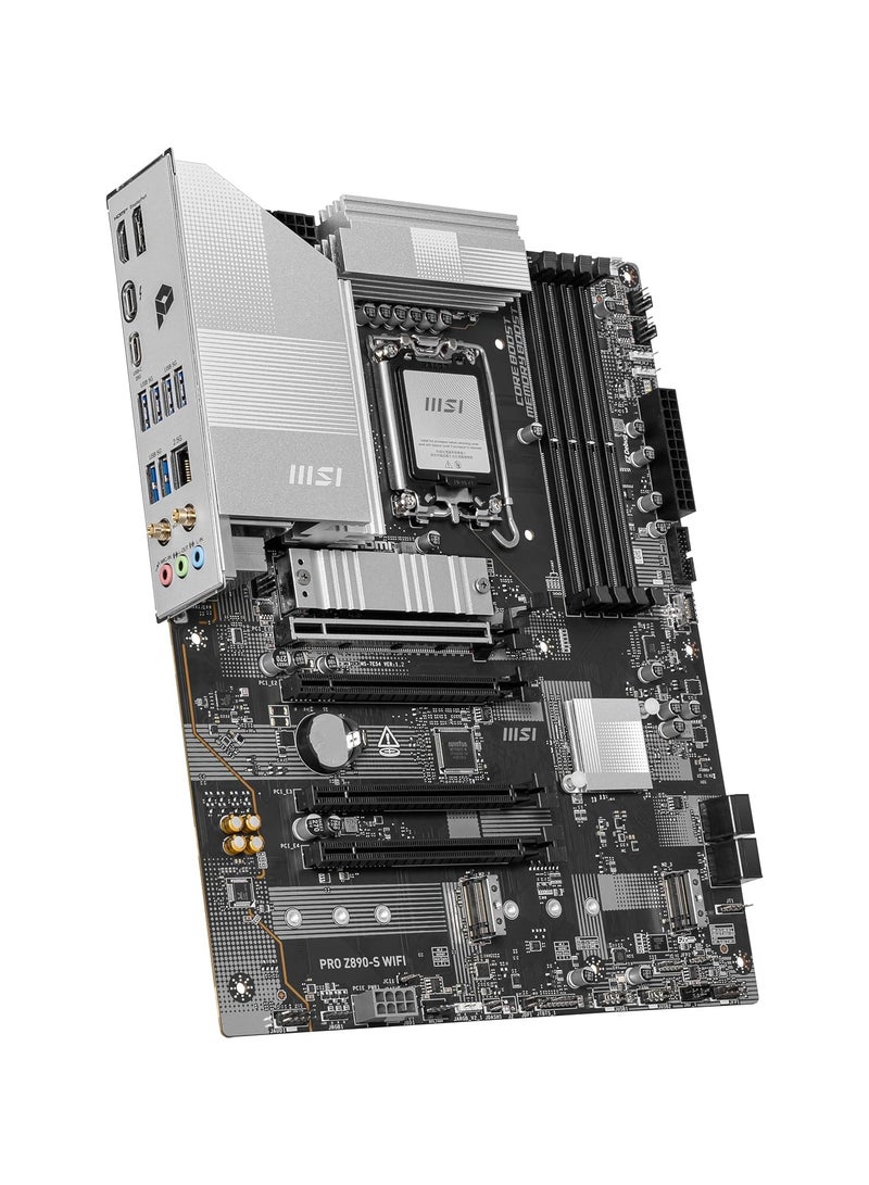 إم اس أي PRO Z890-S WiFi ProSeries Motherboard (Support Core Ultra Series 2 Intel Processors, LGA 1851, DDR5, PCIe 5.0, M.2, SATA, 2.5Gbps LAN, USB Type-C, Wi-Fi 7, Bluetooth 5.4, Thunderbolt 4, ATX) Grey  - Image 4