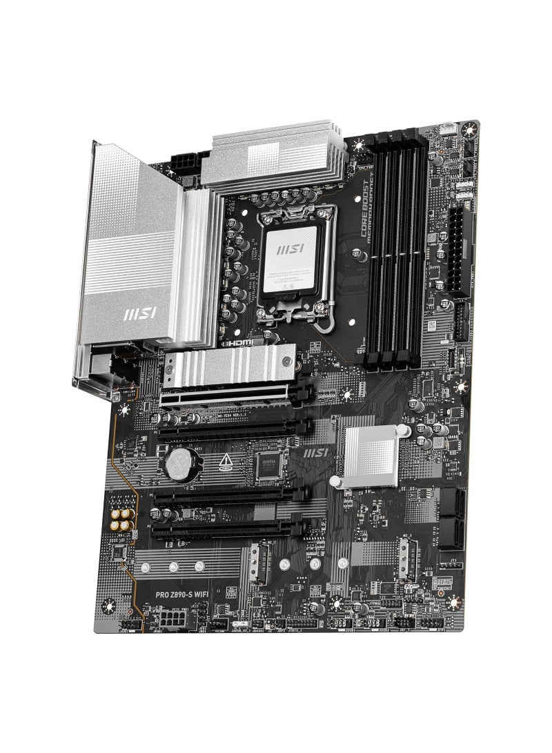 إم اس أي PRO Z890-S WiFi ProSeries Motherboard (Support Core Ultra Series 2 Intel Processors, LGA 1851, DDR5, PCIe 5.0, M.2, SATA, 2.5Gbps LAN, USB Type-C, Wi-Fi 7, Bluetooth 5.4, Thunderbolt 4, ATX) Grey  - Image 3