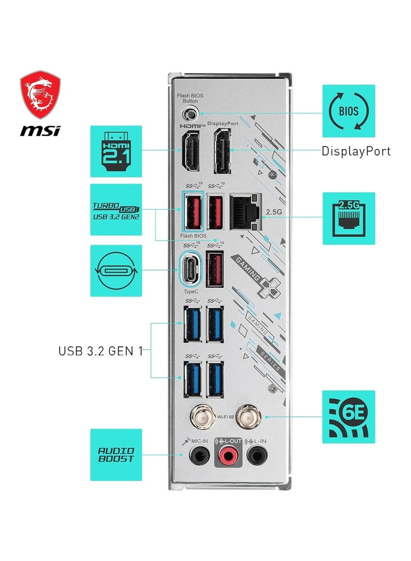إم اس أي - B650M GAMING PLUS WIFI Motherboard, mATX - Supports AMD Ryzen 9000/8000 / 7000 Series Processors, AM5 - DDR5 Memory Boost 7800+ MHz/OC, PCIe 4.0 x16, M.2 Gen4, Wi-Fi 6E Grey - Image 1