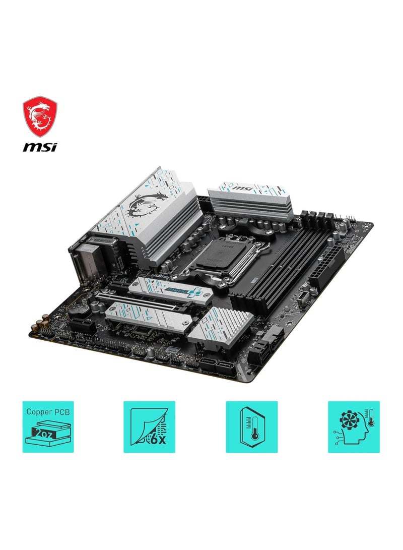 إم اس أي - B650M GAMING PLUS WIFI Motherboard, mATX - Supports AMD Ryzen 9000/8000 / 7000 Series Processors, AM5 - DDR5 Memory Boost 7800+ MHz/OC, PCIe 4.0 x16, M.2 Gen4, Wi-Fi 6E Grey - Image 1