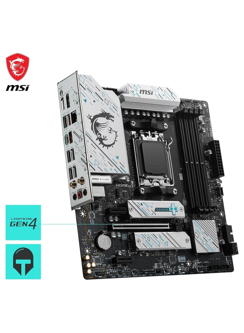 إم اس أي - B650M GAMING PLUS WIFI Motherboard, mATX - Supports AMD Ryzen 9000/8000 / 7000 Series Processors, AM5 - DDR5 Memory Boost 7800+ MHz/OC, PCIe 4.0 x16, M.2 Gen4, Wi-Fi 6E Grey - Image 1