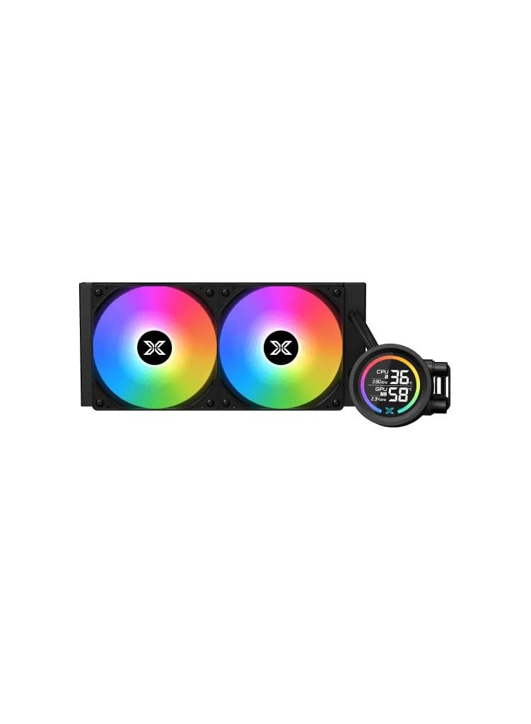 Xigmatek LK 240 Digital Arctic (WH AIO, Digital LCD Pump Head & 240mm PWM Fan, Mini ARGB Controller, Intel & AMD Mounting Kit) Black  - Image 1