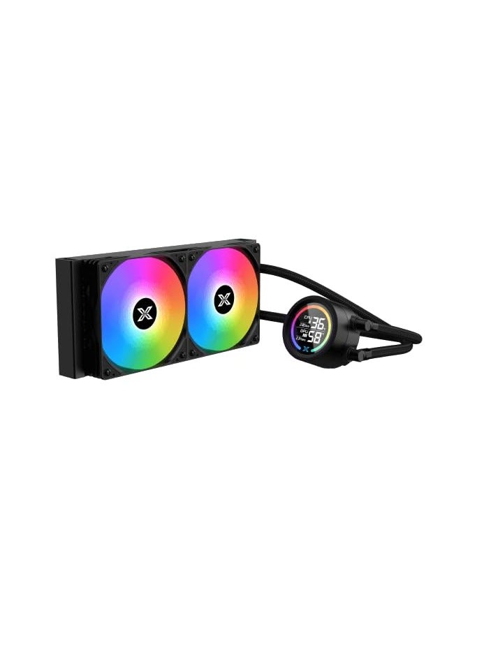 Xigmatek LK 240 Digital Arctic (WH AIO, Digital LCD Pump Head & 240mm PWM Fan, Mini ARGB Controller, Intel & AMD Mounting Kit) Black  - Image 3