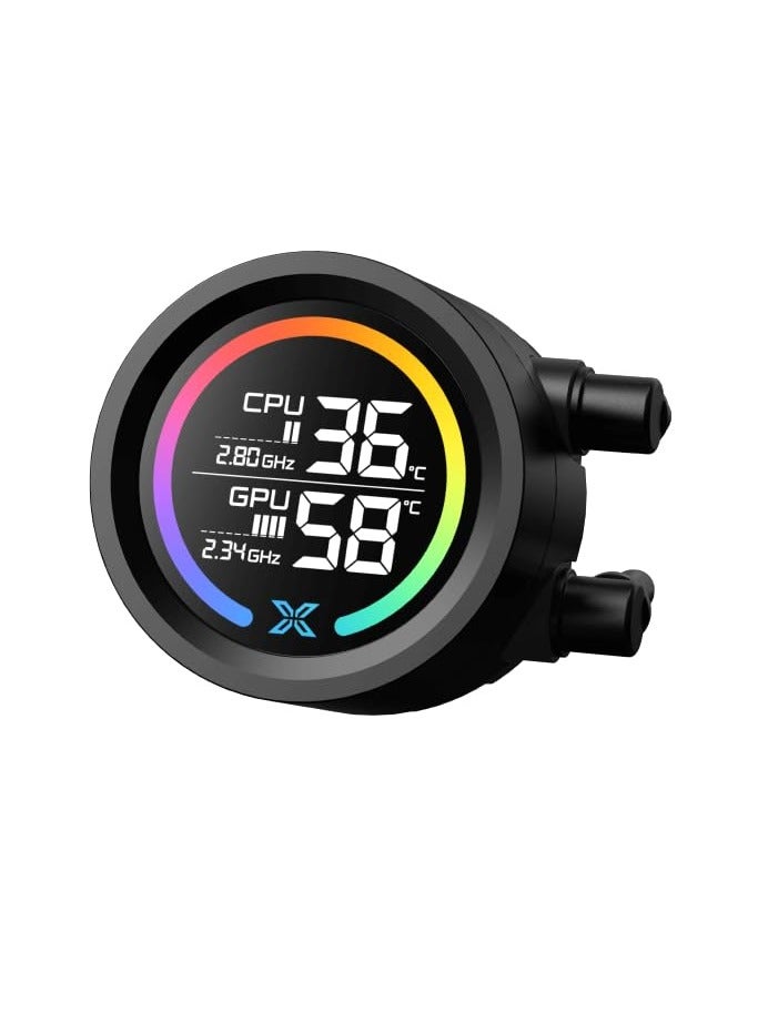 Xigmatek LK 240 Digital Arctic (WH AIO, Digital LCD Pump Head & 240mm PWM Fan, Mini ARGB Controller, Intel & AMD Mounting Kit) Black  - Image 4