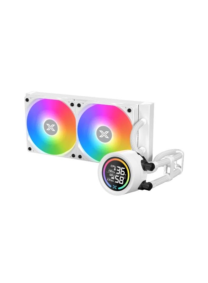 زيجماتيك LK 240 ديجيتال أركتيك (WH AIO، رأس مضخة LCD الرقمية ومروحة 240 مم PWM، وحدة تحكم ARGB صغيرة، مجموعة تثبيت إنتل وأيه إم دي) - Image 2