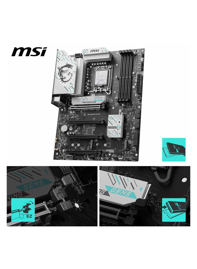 MSI B860 Gaming Plus WiFi Motherboard, ATX - Supports Intel Core Ultra Processors (Series 2), LGA 1851 - DDR5 Memory Boost 8600+ MT/s (OC), PCIe 5.0 x16 x16, M.2 Gen5, Intel Killer 5G LAN, Wi-Fi 7 | Grey  - Image 3