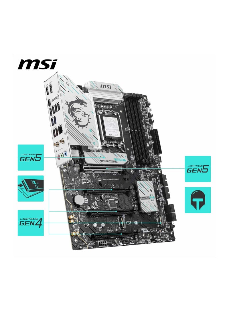 MSI B860 Gaming Plus WiFi Motherboard, ATX - Supports Intel Core Ultra Processors (Series 2), LGA 1851 - DDR5 Memory Boost 8600+ MT/s (OC), PCIe 5.0 x16 x16, M.2 Gen5, Intel Killer 5G LAN, Wi-Fi 7 | Grey  - Image 5