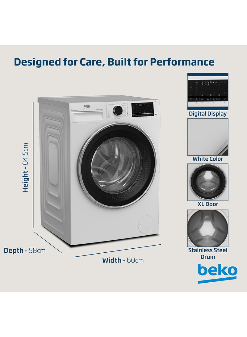 Beko 9 kg Front Load Washing Machine, 1400 RPM, 15 Programmes, Low Noise, Quick wash 14/28 Minutes, SteamTherapy, StainExpert, Digital Display, DrumClean Function, HomeWhiz, 10 Years Warranty on ProSmart Inverter Motor 9 kg WTV9314XW White  - Image 4