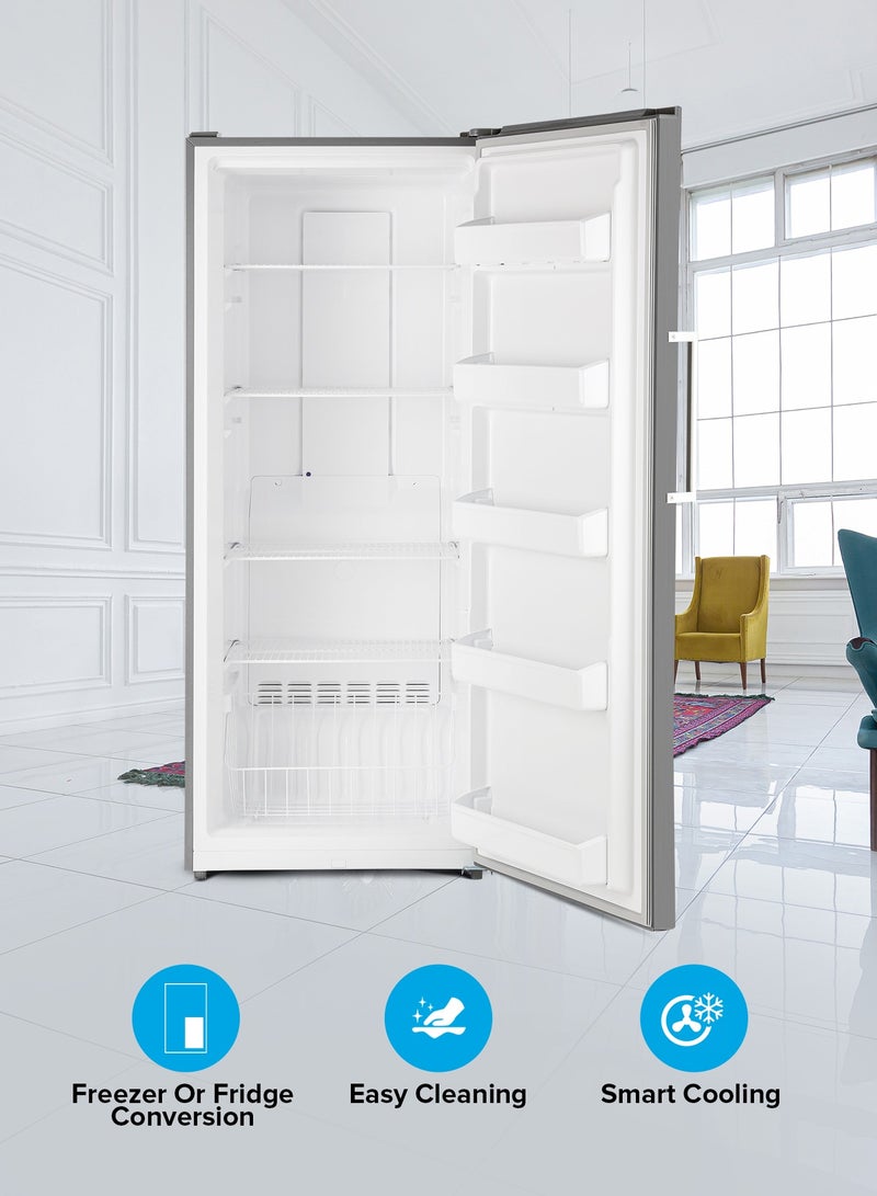 جيباس 500 L Gross/433 L Net Capacity No Frost Upright Freezer Convertible And Huge Storage Capacity, Inverter Compressor, Freeze And Fridge Conversion Option, Digital Temperature Control, Door Open Alarm GRFU5125XHN 150 W GRFU5125XHN Metallic Grey  - Image 5