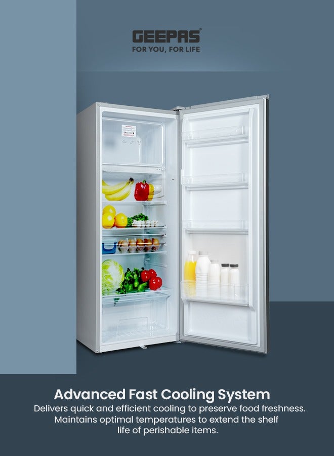 جيباس 173 L Single Door Refrigerator with Fast Cooling, Dedicated Chiller, Vegetable Crisper & LED Illumination 131 kW GRF2205SXE Siver  - Image 5