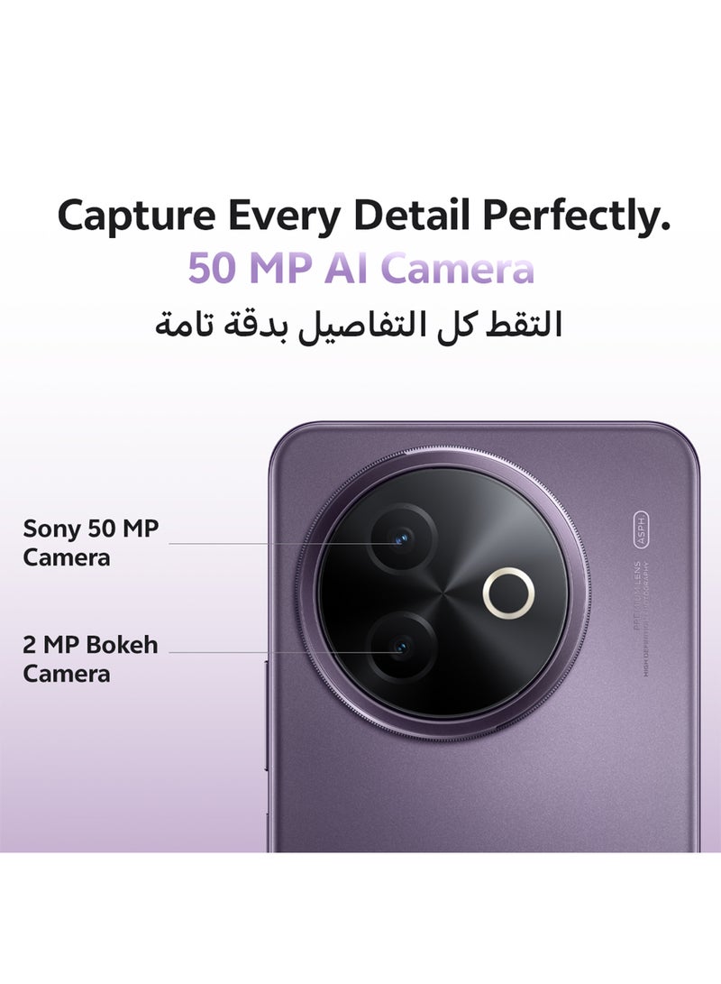 فيفو - Y39 5G Dual SIM Royal Purple 8GB RAM 256GB With TWS Earbuds And 24-Month Warranty - Middle East Version - Image 1