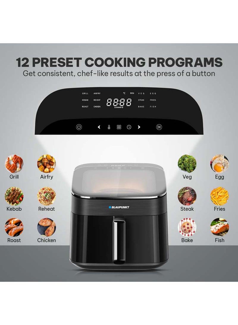 Blaupunkt Digital Air Fryer 1700W – Skylight Top Window, 6.5L Basket, 12 Preset Menus, LED Display, Rapid Air Circulation, Bladeless Fan, Cool-Touch Design, Easy to Clean, 2-Year Warranty 6.5 L 1700 W KAW717 Black - Image 5