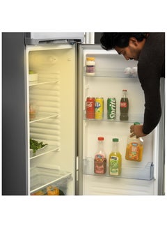 جيباس 350L Gross/311L Net Capacity Defrost Double Door Refrigerator - Quick Cooling, Low Noise, Adjustable Thermostat/ Equipped with Glass Shelves, Big Crystal Drawer/ Ideal for Keeping Fruits, Vegetables, Dairy, Meats Fresh, 1-Year Warranty 120 W GRF3500SXE Silver  - Image 5
