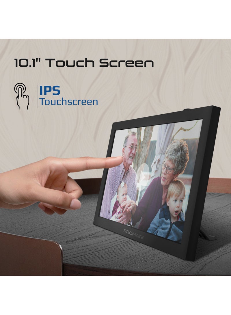 بروميت Full HD Digital Photo Frame With 10.1" Touch Screen, Wireless app Control, 16GB Storage, USB/TF Card Support, Dual Speakers, Multi Picture & Video Formats Compatibility, Memoria-10 Back  - Image 5