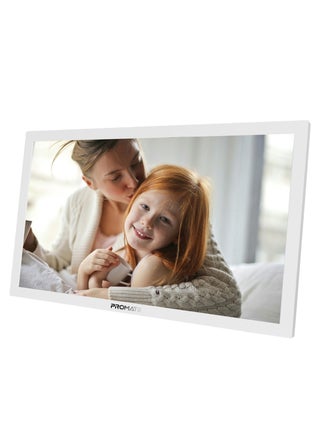 Full HD Digital Photo Frame with 15.6-Inch Touchscreen, 32GB Storage, Wireless App Control, Multi Picture & Video Formats Compatibility, USB/TF Card Support, Dual Speakers, Memoria-15 White - pnsku/N70161102V/45/_/1741682875/64f50266-ee10-45d6-a56d-fb12046324ac