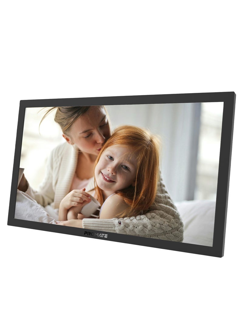 بروميت Full HD Digital Photo Frame with 15.6-Inch Touchscreen, 32GB Storage, Wireless App Control, Multi Picture & Video Formats Compatibility, USB/TF Card Support, Dual Speakers, Memoria-15 Black  - Image 1