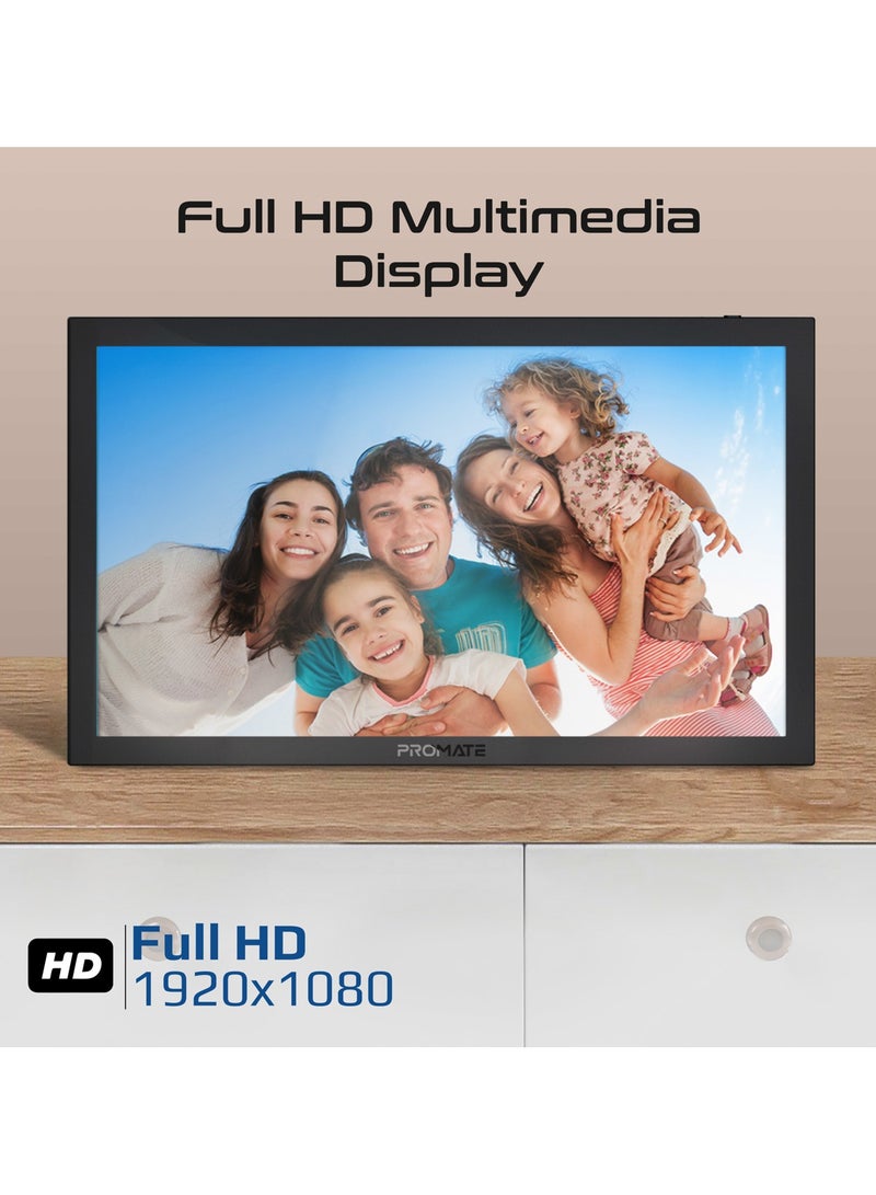 بروميت Full HD Digital Photo Frame with 15.6-Inch Touchscreen, 32GB Storage, Wireless App Control, Multi Picture & Video Formats Compatibility, USB/TF Card Support, Dual Speakers, Memoria-15 Black  - Image 2