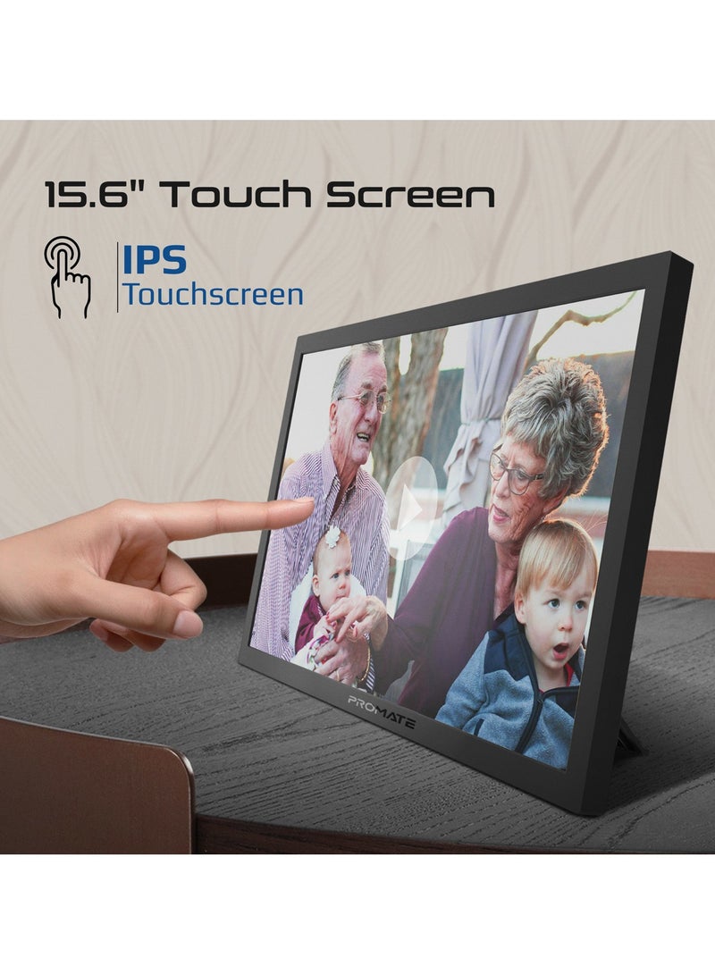 بروميت Full HD Digital Photo Frame with 15.6-Inch Touchscreen, 32GB Storage, Wireless App Control, Multi Picture & Video Formats Compatibility, USB/TF Card Support, Dual Speakers, Memoria-15 Black  - Image 5