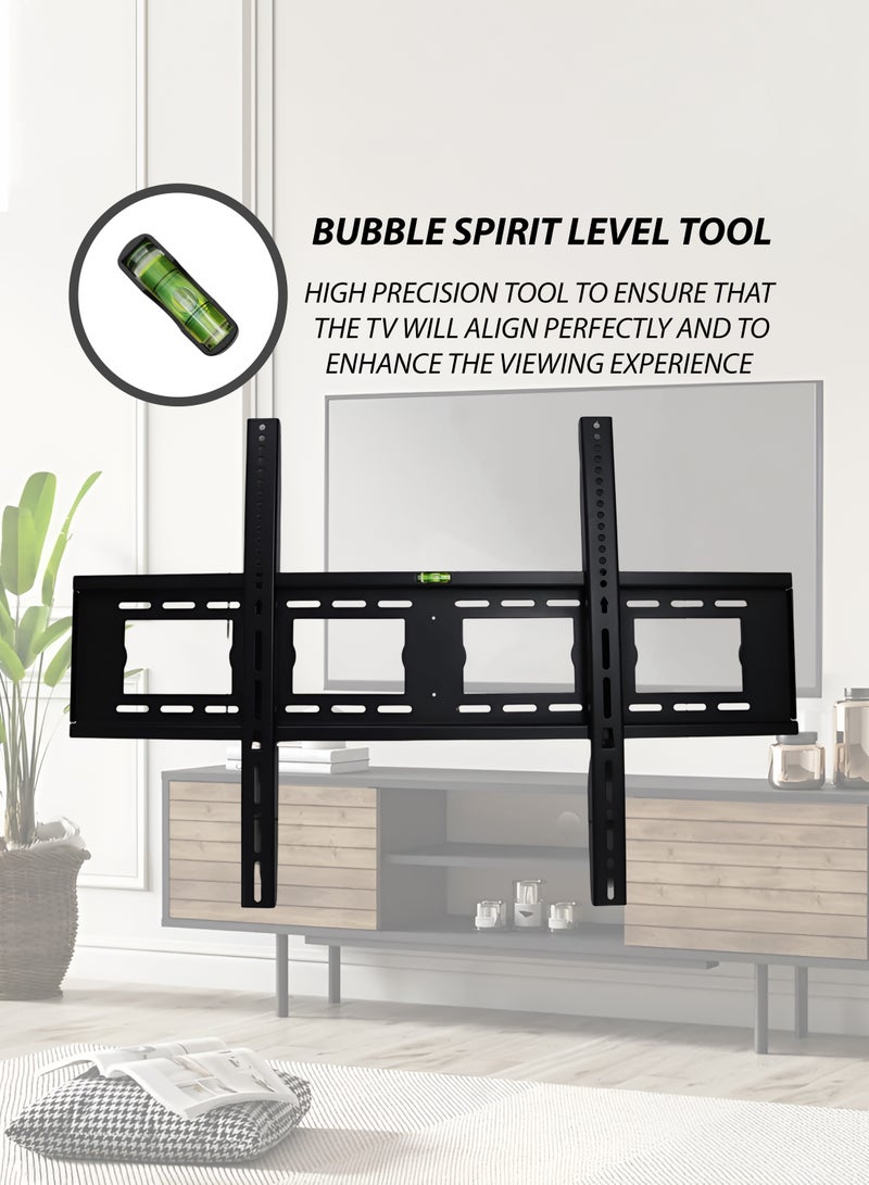 Toshionics Heavy Duty Flat Panel TV Wall Mount Bracket for 60’’-110’’ Screens LED LCD OLED TV’s Ultra Strong Steel TV Wall Mount Bracket TV Stand Television Stand for 60-110 Inch Load Capacity 200kg black - Image 3