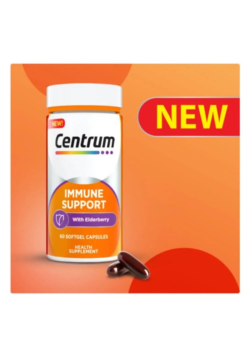 Centrum Immune Support With Elderberry 60 Capsules Dietary Supplement  - Image 2