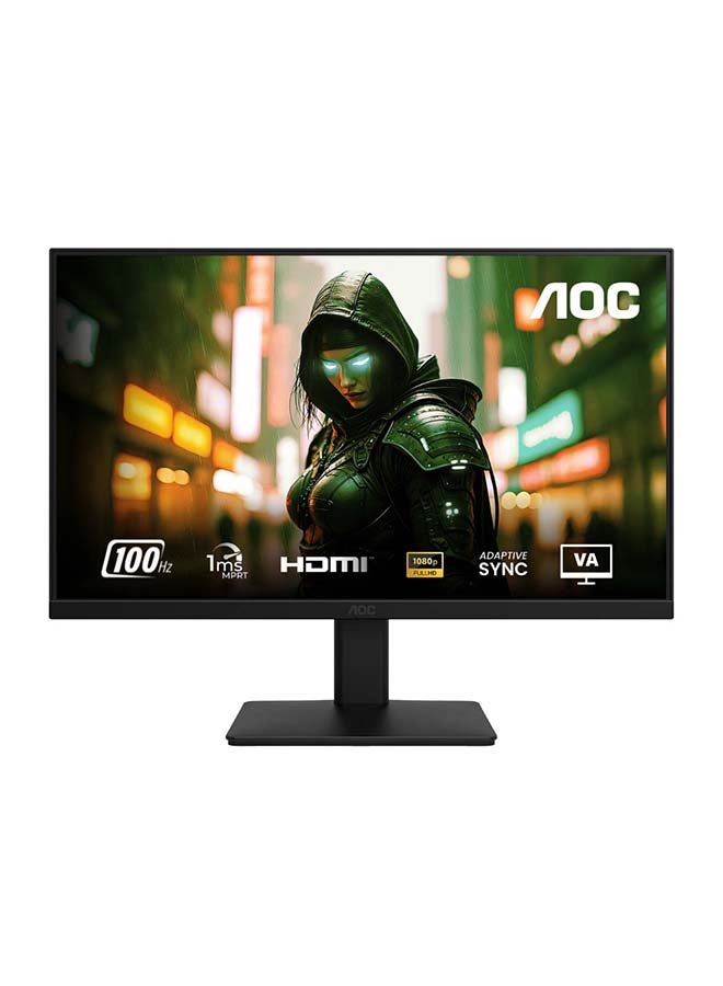 AOC 22 inch FHD 100hz 1ms, Low Blue Mode, flicker reduction  VGA × 1, HDMI 1.4 × 1,   Adaptive-Sync Black - Image 1