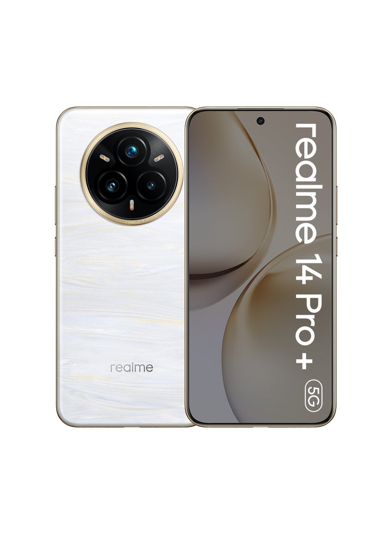 realme 14 Pro+ AI Dual SIM Pearl White 12GB RAM 256GB 5G - Middle East Version  - Image 1