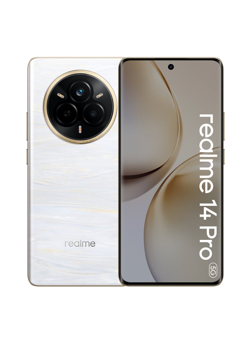realme - 14 Pro AI  Dual SIM Pearl White 12GB RAM 256GB 5G - Middle East Version - Image 1