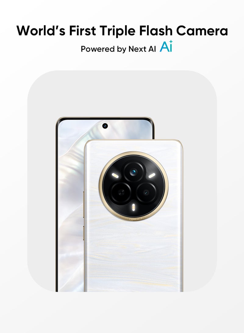 realme - 14 Pro AI  Dual SIM Pearl White 12GB RAM 256GB 5G - Middle East Version - Image 1