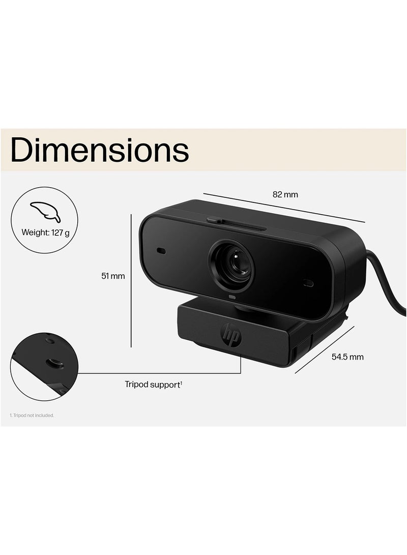 HP 430 FHD Webcam – Works with Zoom, Chrome & Microsoft Teams Black  - Image 3
