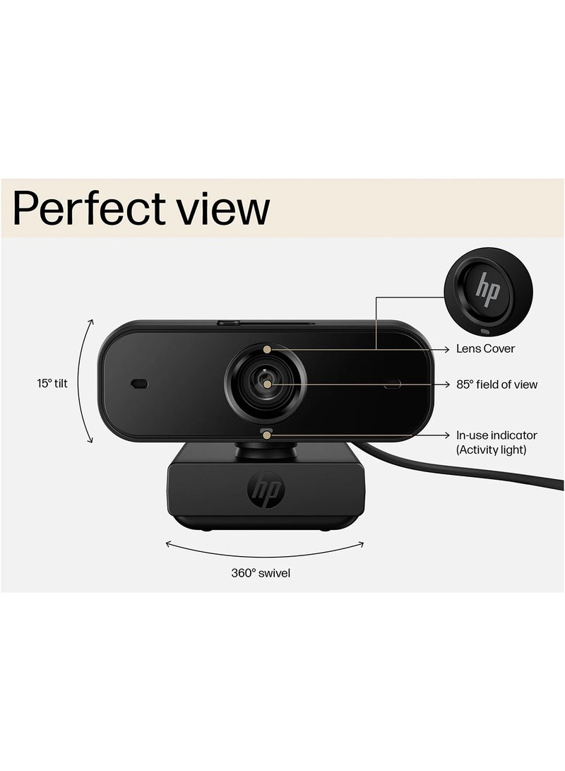 HP 430 FHD Webcam – Works with Zoom, Chrome & Microsoft Teams Black  - Image 4