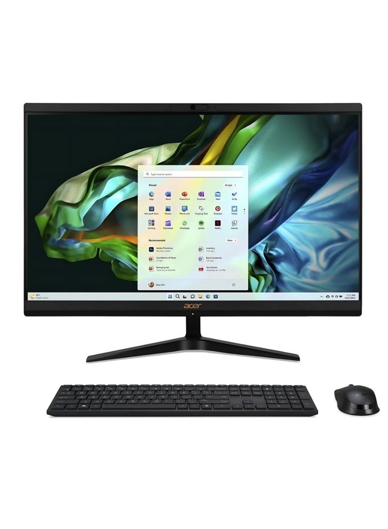 Acer Aspire C 24 All-in-One (2024) Desktop – 13th Gen / Intel Core i5-1334U / 23.8 inch FHD / 512GB SSD / 8GB RAM / Intel Iris Xe Graphics / Windows 11 Pro / Keyboard / International Version – [C24-DQ.BN5EM.003] English Black  - Image 1