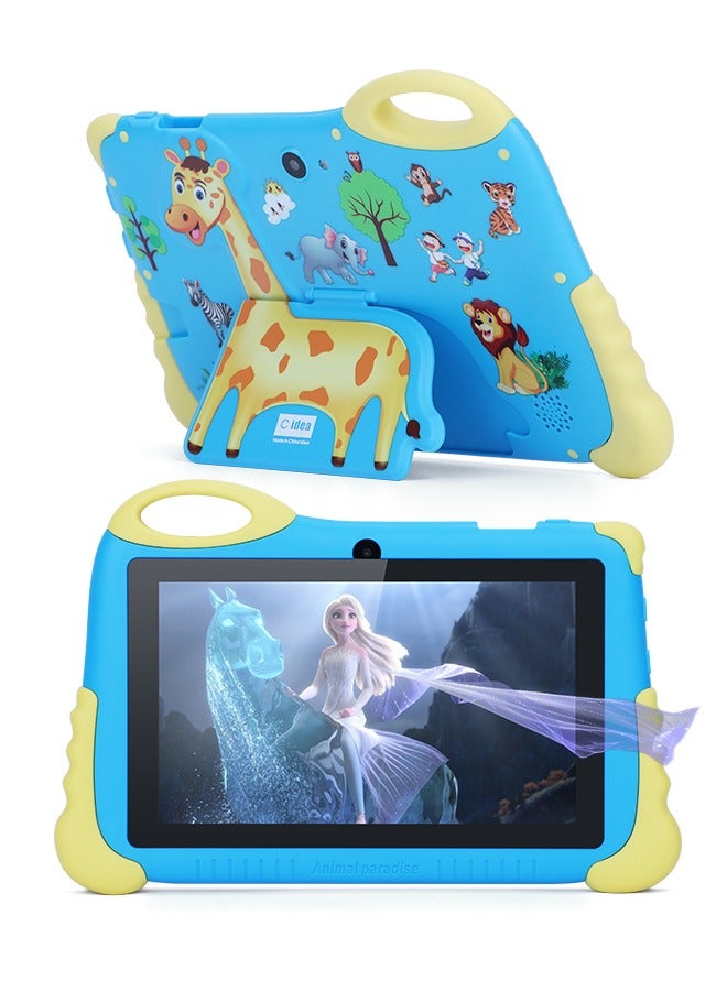 C idea Tablet for Kids Age 3-7, Android 13 Kids Tablet for Toddler, 7-Inch Children Tablet With Case/WiFi/4GB RAM 32GB ROM(512GB TF) HD IPS Safety Eye Protection for Boys and Girls Gift - Blue  - Image 1