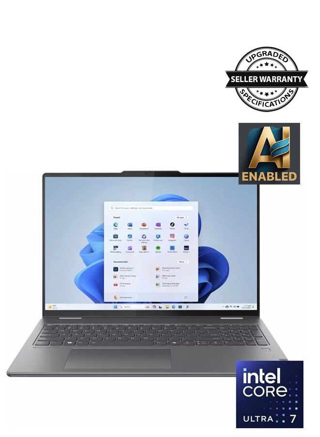 Yoga 7 2-in-1 16IML9 Touchscreen Laptop 16-Inch WUXGA (1920x1200) Touchscreen Display, Core Ultra 7 155U Processor/16GB RAM/1TB SSD/Intel Iris XE Graphics/Window 11 Home/ English Storm Grey