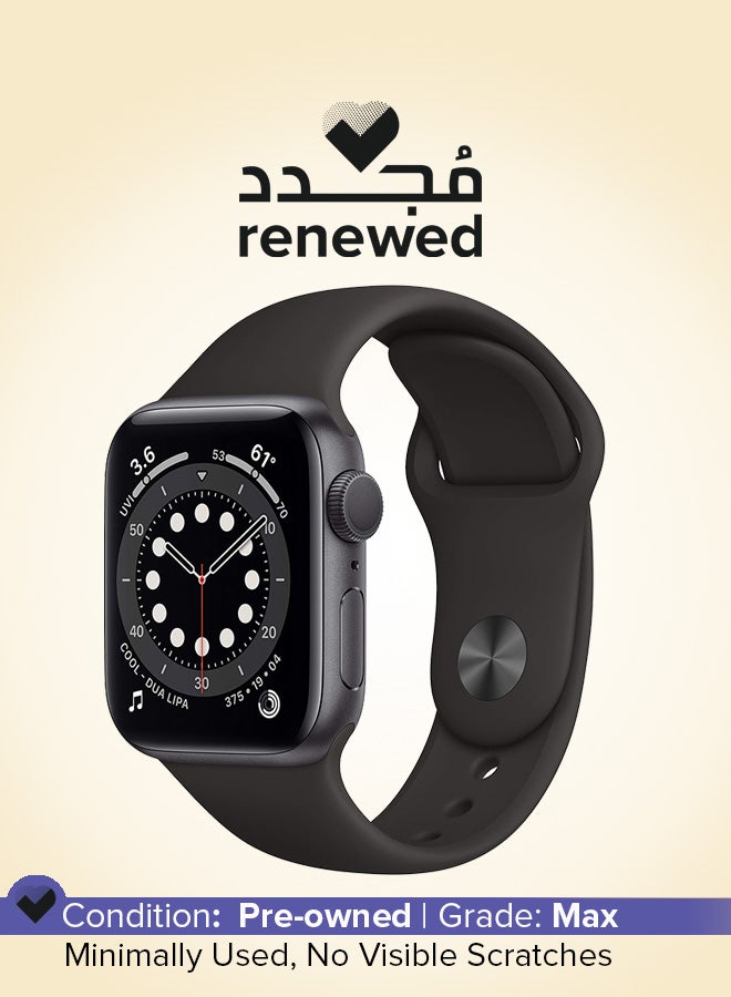 Apple - Renewed - Watch Series 6 GPS 40mm Space Gray Aluminum Case With Black Sport Band Grey - Image 1