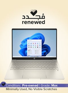 Renewed - Pavilion Laptop With 14-Inch Full HD Display,Intel Core i7-12700H Processor/Dual core/12th Gen/16GB RAM/512GB SSD/Intel Iris XE Graphics/Windows 11 English Gold