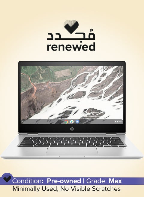 Renewed - Chromebook Laptop With 14-Inch UHD Display,Intel Core i3-1215U Processor/Dual core/12th Gen/8GB RAM/256GB SSD/Intel UHD 600 Graphics/Chrome OS English Silver