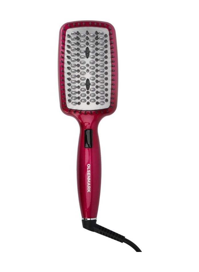 Olsenmark Digital Hair Straightener Brush – LCD Display, Ceramic Coated Plate, 50W PTC Heating, Fast & Safe Styling, 60-Min Auto Shut-Off – Professional Hair Smoother & Detangler  - Image 2