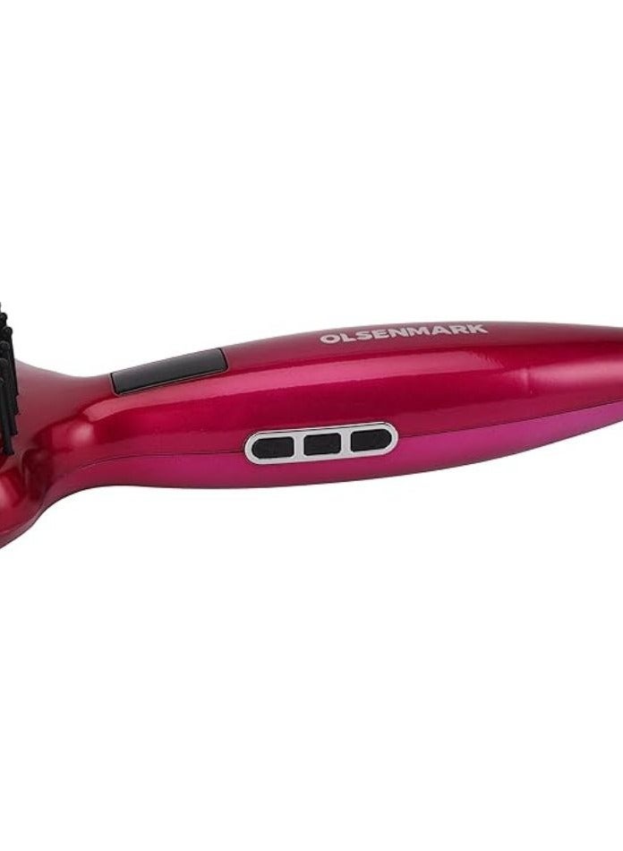 Olsenmark Digital Hair Straightener Brush – LCD Display, Ceramic Coated Plate, 50W PTC Heating, Fast & Safe Styling, 60-Min Auto Shut-Off – Professional Hair Smoother & Detangler  - Image 5