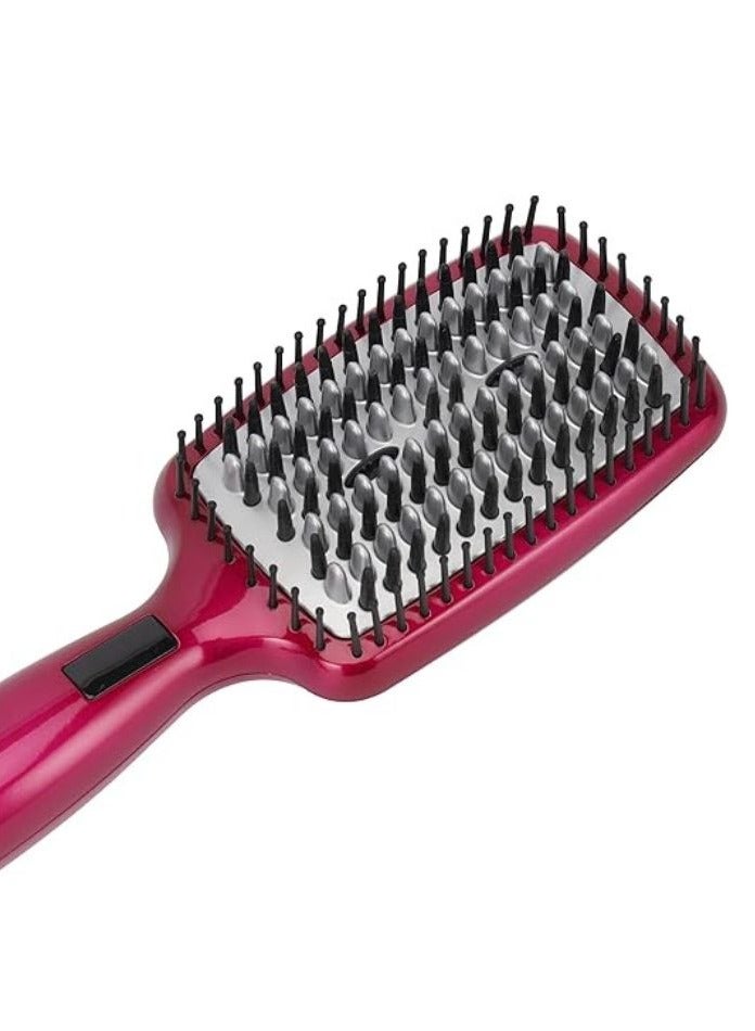 Olsenmark Digital Hair Straightener Brush – LCD Display, Ceramic Coated Plate, 50W PTC Heating, Fast & Safe Styling, 60-Min Auto Shut-Off – Professional Hair Smoother & Detangler  - Image 4