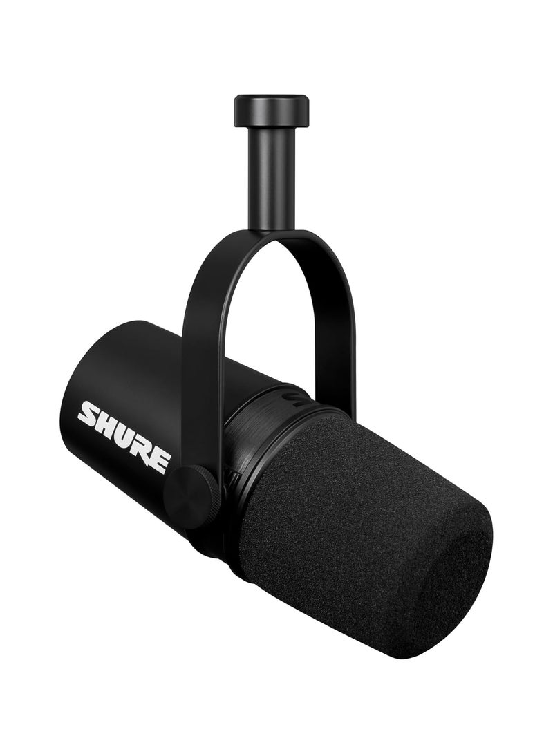 Shure Microphone - XLR Only Pro Quality Dynamic Mic for Podcasting & Vocal Recording, Voice-Isolating Technology, All Metal Construction, Mic Stand Compatible, Optimized Frequency - MV7X Black  - Image 1