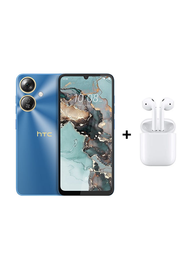 HTC - Wildfire E5 Plus 4G Dual SIM Blue 12*(6+6) GB RAM 128GB + Nextbot TWS Wireless Earbuds - Middle East Version - Image 1
