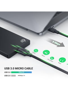 يو جرين USB Type C to Micro USB Cable 1M External Hard Drive Cable Replacement Fast Data Transfer Compatible With External Hard Drive SSD WD Seagate MacBook Pro/Air, iPad/Tablet, iPhone, Samsung Galaxy S24 Black  - Image 5