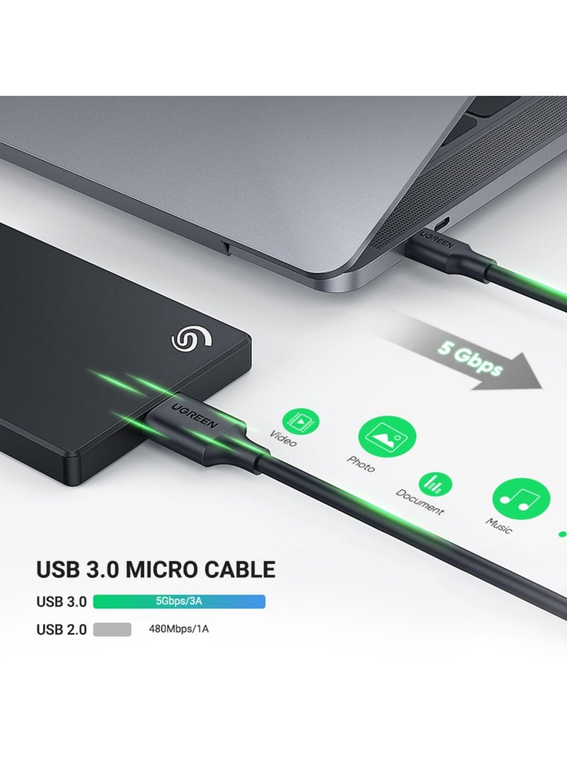 Ugreen USB Type C to Micro USB Cable 1M External Hard Drive Cable Replacement Fast Data Transfer Compatible With External Hard Drive SSD WD Seagate MacBook Pro/Air, iPad/Tablet, iPhone, Samsung Galaxy S24 Black  - Image 5